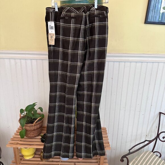 liquid size 6 black large check plaid NWT career trousers tailored pants work - Picture 1 of 9